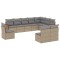 Set canapele de gradina cu perne, 10 piese, bej, poliratan