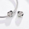 Talisman Argint 925 Footprint Stopper Bead cu Zirconiu Roz Argintboutique CHA1016A