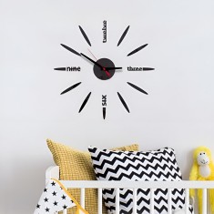 Ceas Decorativ Sticker, Fara Zgomot, Soare, 400mm x 400 mm