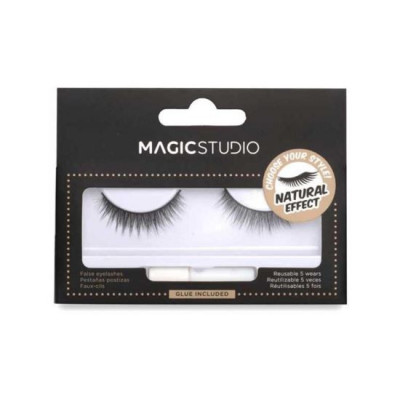 Set 2 gene vegane Faux Mink Magic Studio 10010, Natural Effect, negre foto