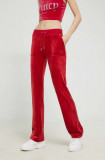Juicy Couture pantaloni de trening Del Ray femei, culoarea rosu, neted