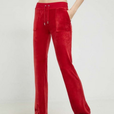 Juicy Couture pantaloni de trening Del Ray femei, culoarea rosu, neted