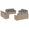Set canapele de gradina, 12 piese, cu perne, bej, poliratan