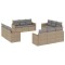 Set canapele de gradina, 12 piese, cu perne, bej, poliratan