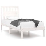 Cumpara ieftin Cadru de pat, alb, 90x200 cm, lemn masiv de pin