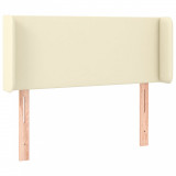 Cumpara ieftin Tablie de pat cu aripioare crem 93x16x78/88 cm piele ecologica