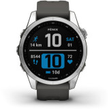 Ceas Smartwatch Garmin Fenix 7S, 42 mm, Silver/Graphite