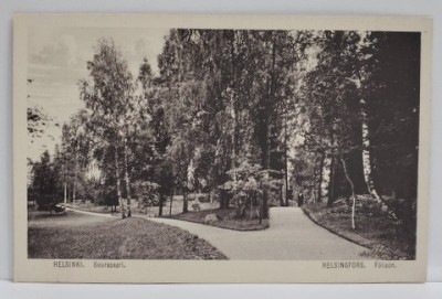 PARC IN HELSINKI , CARTE POSTALA , INCEPUTUL SEC. XX foto