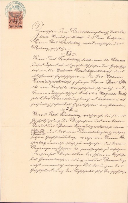 HST A854 Act 1883 Berlin limba germană