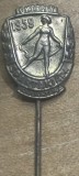 Insigna ambutisata Insigna Veche 1959 Okresni Spartakiada Gimnastica Panglica Rara / Vintage 1959 Czechoslovakia Spartakiad Gymnastics Pin