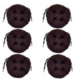 Set Perne decorative rotunde, pentru scaun de bucatarie sau terasa, diametrul 35cm, culoare maro, 6 buc/set, Palmonix