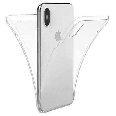 Husa 360&amp;deg;compatibila iPhone XS Max (fata+spate) silicon, Transparent foto