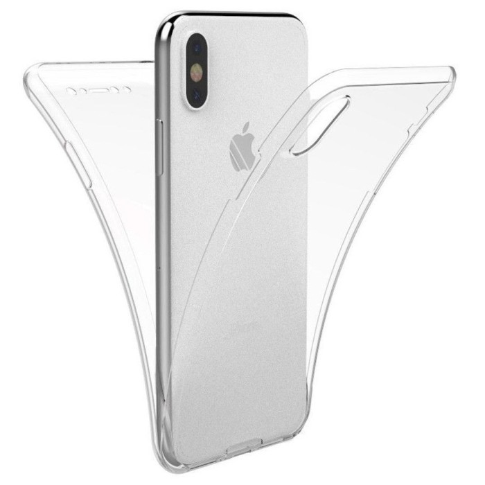 Husa 360&deg;compatibila iPhone XS Max (fata+spate) silicon, Transparent