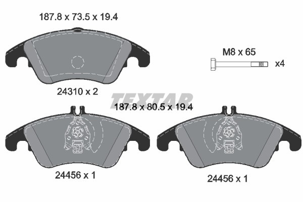TEXTAR 2431001 Q+ set placute frana,frana disc