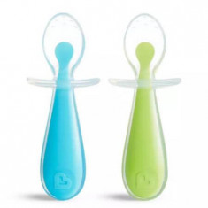 Set 2 lingurite pentru bebelusi Gentle Scoop, Blue/Green, Munchkin