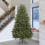 vidaXL Brad de Crăciun artificial cu 300 LED Verde 300 cm PVC și Metal 3395723