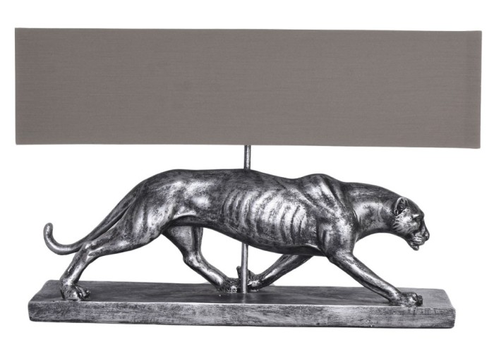Lampa de masa cu un leopard argintiu CW272