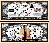 !!! SUA = FANTASY NOTE (TJ6) = DESENE ANIMATE : 101 DALMATIENI - 2017 - UNC