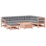 Set mobilier de gradina cu perne, 8 piese, lemn masiv douglas