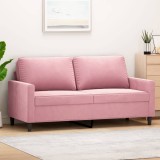 VidaXL Canapea cu 2 locuri, roz, 140 cm, catifea