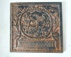 Placă decorativă de sobă, din fontă (Ofenplatte), replică istorică, 12x12 cm, Germania, vintage