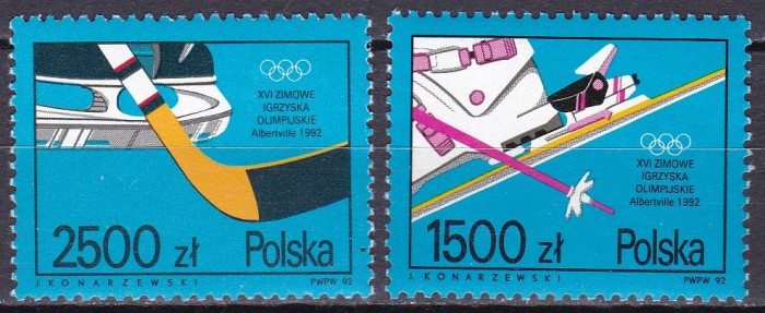 Polonia 1992 sport olimpiada MI 3369-3370 ww100 MNH
