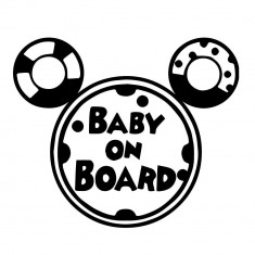 Sticker Decorativ Auto Baby On Board Micunealta Secreta 20 x 17 cm Model 16 Negru