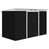 Outsunny, magazie pentru scule de gradina, casuta de gradina, sopron, 280x130x172cm, gri inchis | AOSOM RO