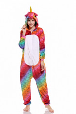 PJM53-319 Pijama intreaga kigurumi, model unicorn multicolor foto