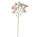 Ramură artificială verde cu flori roz, 50 cm, CMCLASS