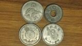 Japonia - set de colectie WW2 aluminiu - 4 x 10 sen diferite 1940-1946 - epoca Shōwa, Asia