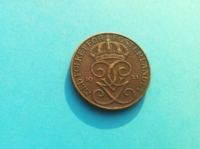 5 Ore 1921-Suedia-XF-Rarut foto