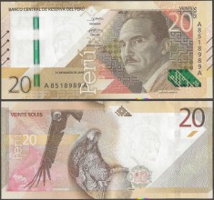 !!! PERU - 20 SOLES 2019 ( 2022) - P 197 - UNC / SERIA A
