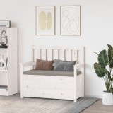 Cumpara ieftin Bancă, alb, 112,5x51,5x96,5 cm, lemn masiv de pin