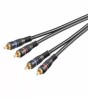 Cablu Audio RCA Goobay 2xRCA - 2xRCA, 5m, OFC, Dublu Ecranat, Aurit