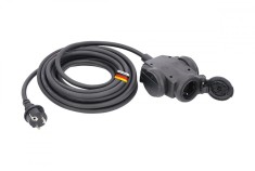 Cordon prelungitor cu bloc 3 prize din cauciuc pentru santier 10 metri 3G2.5 H07RN-F 230V 16A IP44
