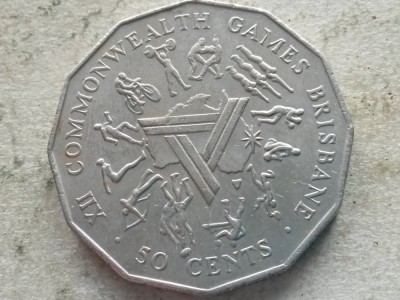 AUSTRALIA-50 CENTS 1982 (XII Commonwealth Games) foto