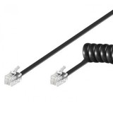 Cablu telefon spiralat 4 fire 2m Negru, TK4RS-02B