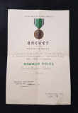 Brevet pentru medalia Peles / 1933 / acordat unui deputat