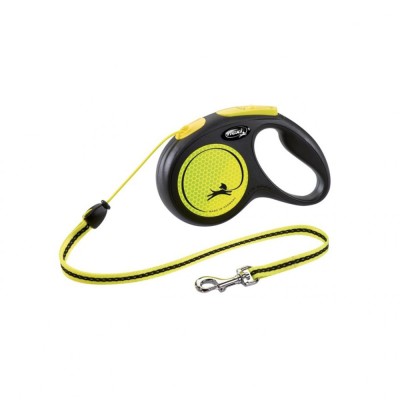 LESA PENTRU CAINI KERBL FLEXI CLASSIC CU FIR M 5M 20KG NEON foto