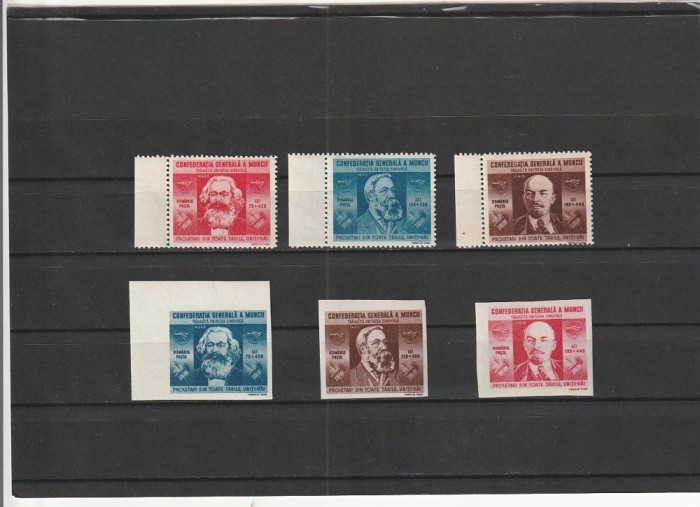 ROMANIA 1945 LP 173 LP 173 a CGM DANTELAT SI NEDANTELAT SERII MNH NESTAMPILATE