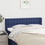 VidaXL Tăblie de pat cu aripioare, albastru, 147x16x78/88 cm textil