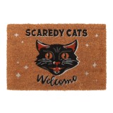 Covoras Intrare Halloween Pisici Fricoase, Fibra Cocos, 60x40 cm, Colectia Feline Frights