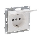 Priza schuko simpla cu capac 2P+T IP21 Legrand Suno alb 721127