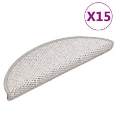 vidaXL Covoraș scări autoadeziv aspect sisal 15 buc. platină 56x17x3cm 326858