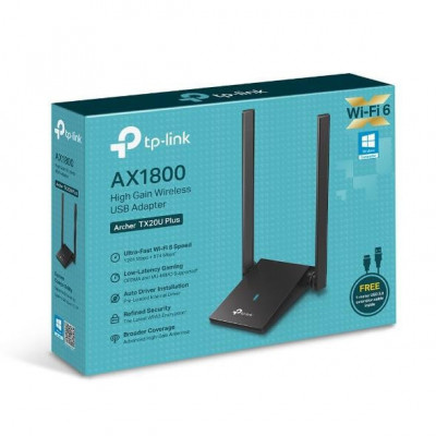 TP-Link ARCHER TX20U Adaptor USB Wireless AX1800 cu două antene High- Gain foto