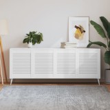 Uși dulap lemn masiv pin, design lambriu, 61.5x49.4cm, alb, set 4 buc vidaXL - Uși mobilier, fronturi dulap
