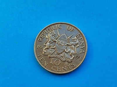10 Cents 1971 Kenya-stare buna! foto
