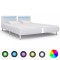 Cadru de pat cu LED, alb, 180 x 200 cm, piele artificială