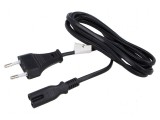 Cablu CEE 7/16 (C) mufă IEC C7 mamă PVC 1,8m negru, Lanberg